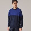 タケオキクチ(TAKEO KIKUCHI)の【洗えるカシミヤ】微塵ボーダー カシミヤニット ブルー(493)