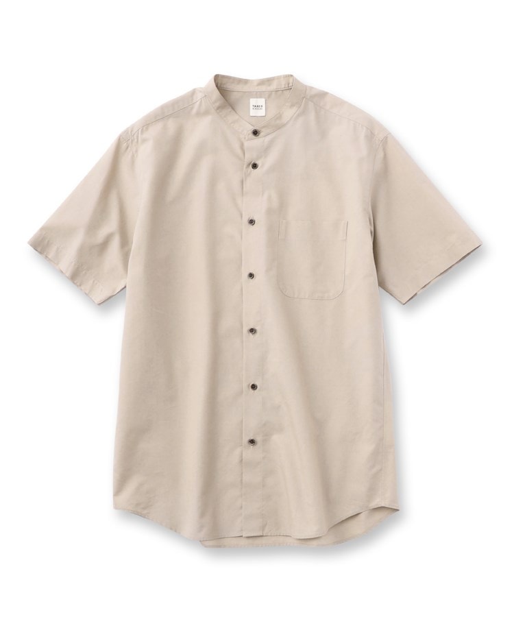 タケオキクチ(TAKEO KIKUCHI)のコットン セルロース バンドカラー 半袖シャツ1