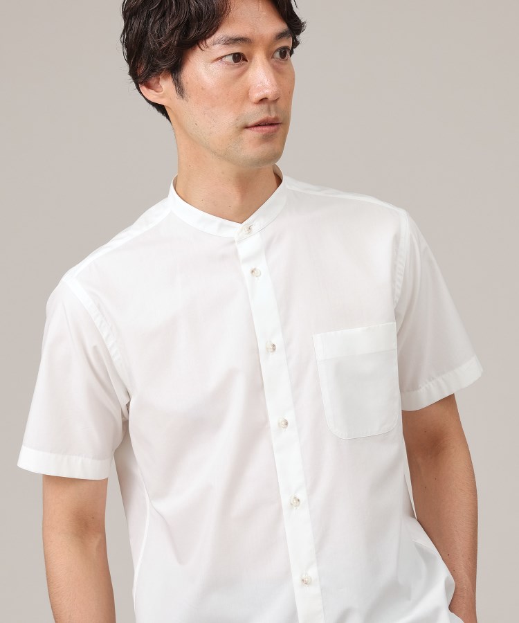 タケオキクチ(TAKEO KIKUCHI)のコットン セルロース バンドカラー 半袖シャツ2