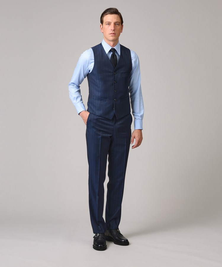 DORMEUIL】オルタネートストライプ ベスト(ベスト(単品 DORMEUIL】オルタネートストライプ ベスト(ベスト(単品