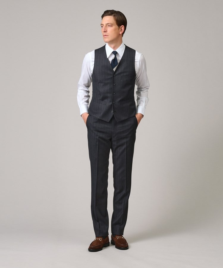 DORMEUIL】オルタネートストライプ ベスト(ベスト(単品 DORMEUIL】オルタネートストライプ ベスト(ベスト(単品