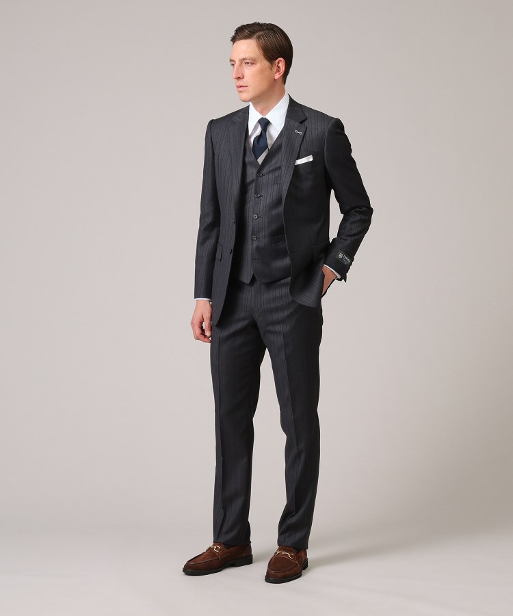 DORMEUIL】オルタネートストライプ ベスト(ベスト(単品 DORMEUIL】オルタネートストライプ ベスト(ベスト(単品
