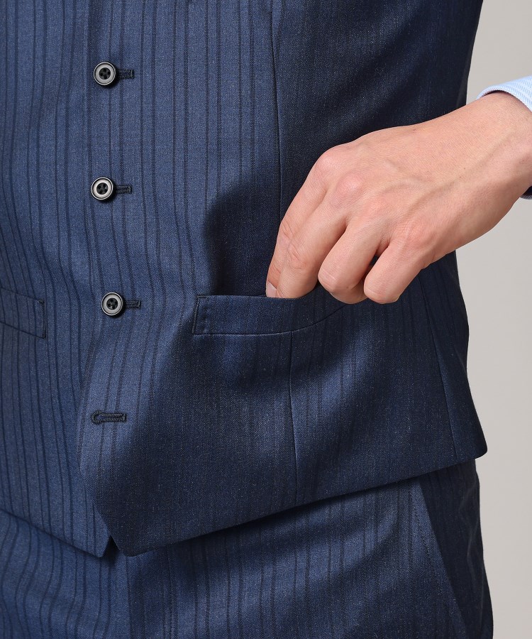 DORMEUIL】オルタネートストライプ ベスト(ベスト(単品 DORMEUIL】オルタネートストライプ ベスト(ベスト(単品