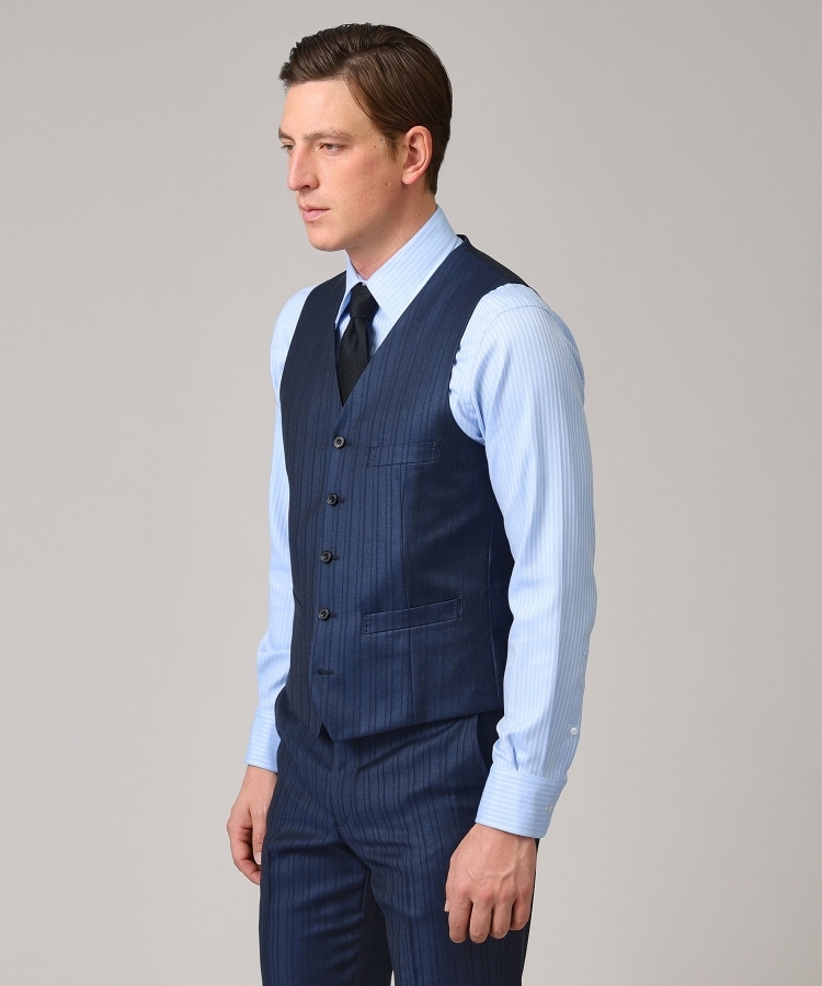 DORMEUIL】オルタネートストライプ ベスト(ベスト(単品 DORMEUIL】オルタネートストライプ ベスト(ベスト(単品