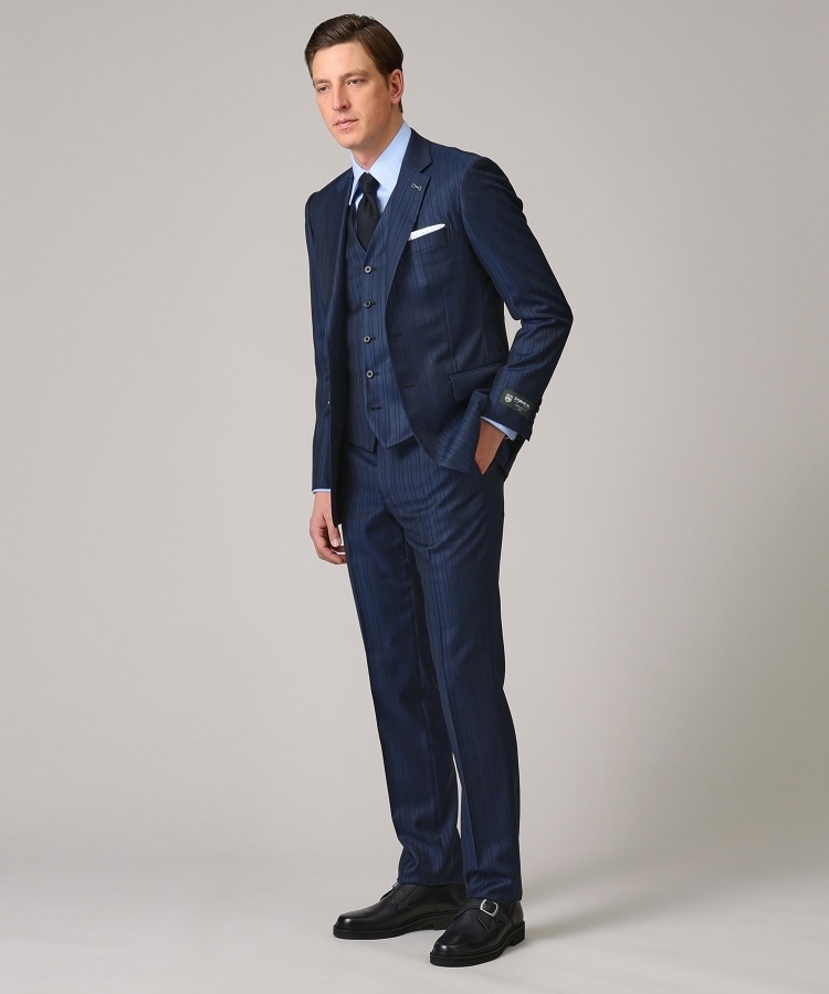 DORMEUIL】オルタネートストライプ ベスト(ベスト(単品 DORMEUIL】オルタネートストライプ ベスト(ベスト(単品
