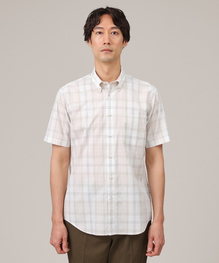 タケオキクチ(TAKEO KIKUCHI)のコットン セルロース チェック 半袖シャツ13