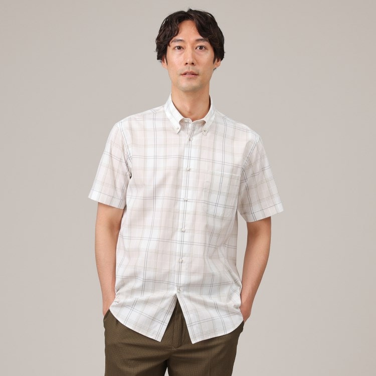 タケオキクチ(TAKEO KIKUCHI)のコットン セルロース チェック 半袖シャツ