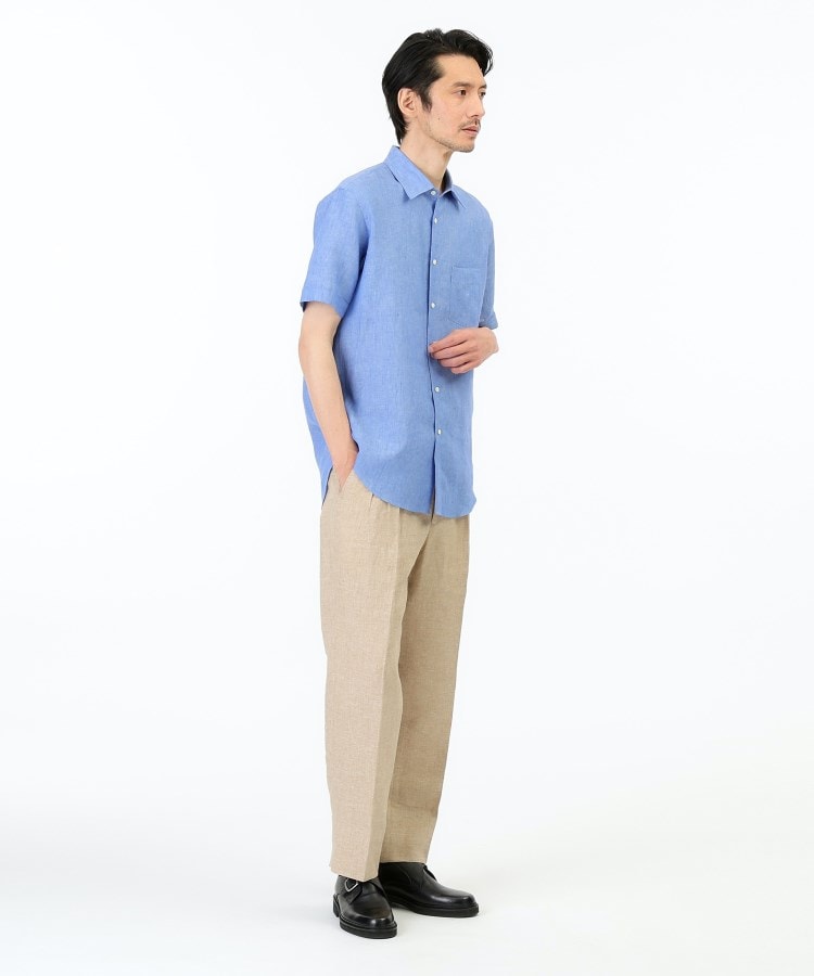 THE FLAGSHIP】リネンシャークスキン ツータックパンツ(フル THE FLAGSHIP】リネンシャークスキン ツータックパンツ(フル