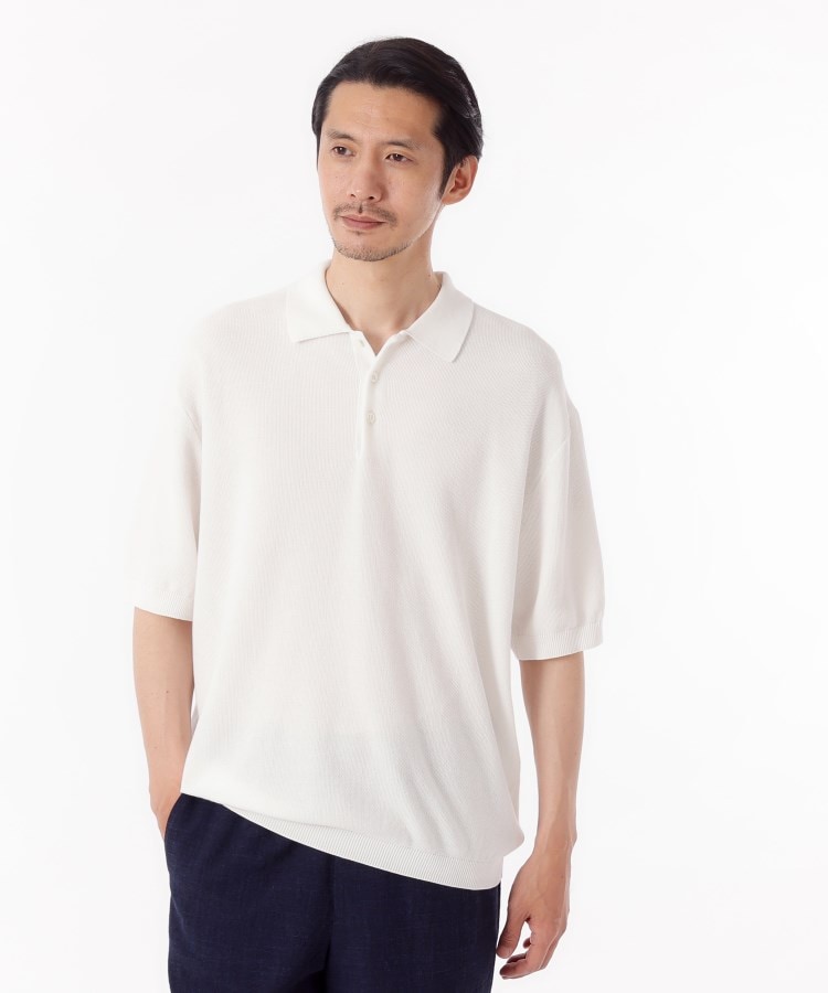 25SS 新作】MEN クラシックピケポロシャツ ホワイト