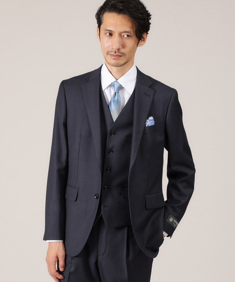 タケオキクチ(TAKEO KIKUCHI)の【DORMEUIL AMADEUS365】ピンストライプ ベスト/3ピース対応7
