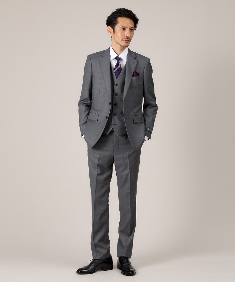タケオキクチ(TAKEO KIKUCHI)の【DORMEUIL AMADEUS365】ダイアゴナル柄 ベスト /3ピース対応21