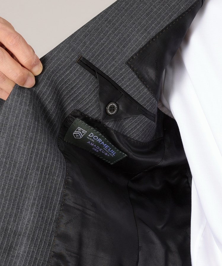 DORMEUIL AMADEUS365】ピンストライプ スーツ(スーツセット DORMEUIL AMADEUS365】ピンストライプ スーツ(スーツセット