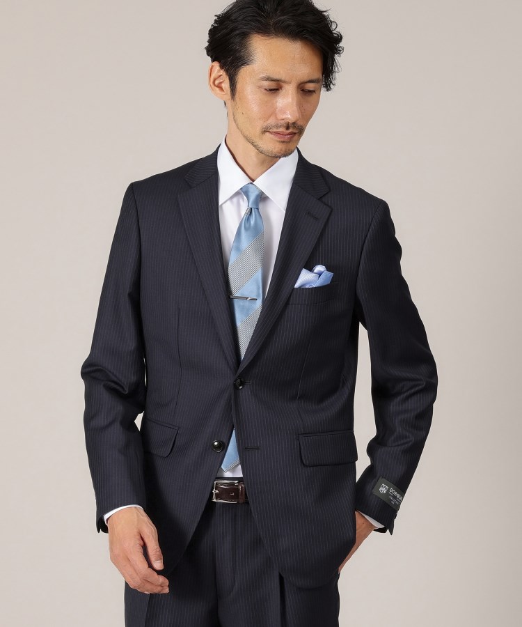 DORMEUIL AMADEUS365】ピンストライプ スーツ(スーツセット DORMEUIL AMADEUS365】ピンストライプ スーツ(スーツセット
