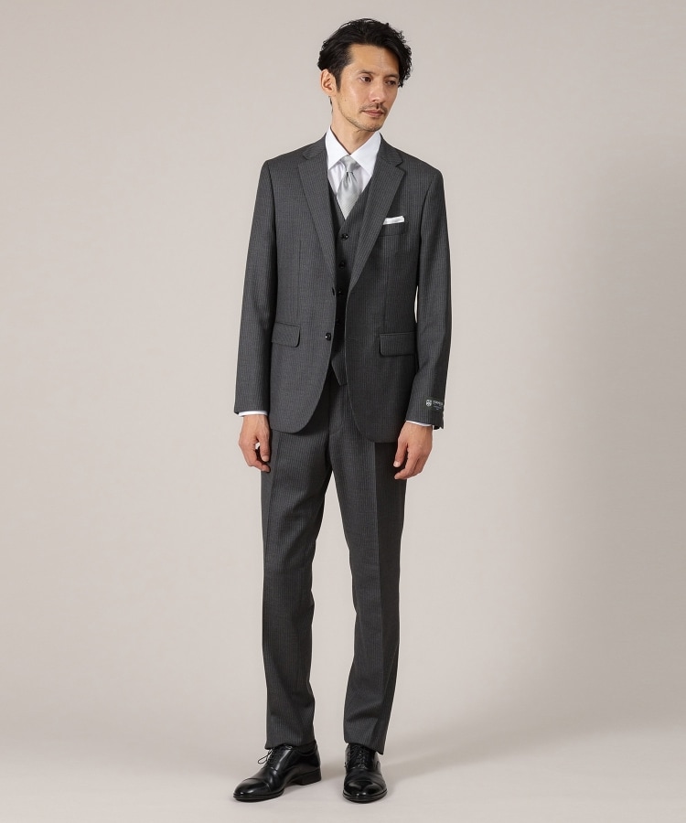 DORMEUIL AMADEUS365】ピンストライプ スーツ(スーツセット DORMEUIL AMADEUS365】ピンストライプ スーツ(スーツセット