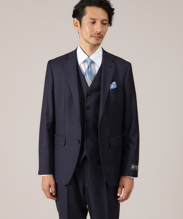 DORMEUIL AMADEUS365】ピンストライプ スーツ(スーツセット DORMEUIL AMADEUS365】ピンストライプ スーツ(スーツセット
