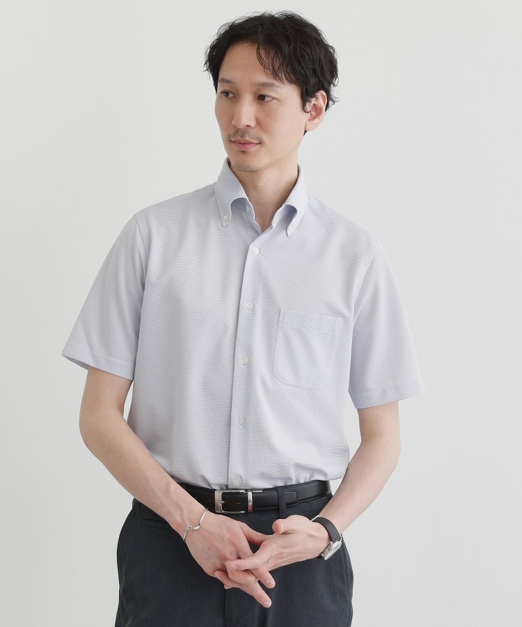 タケオキクチ(TAKEO KIKUCHI)のユーティリティ ピンヘッド 半袖シャツ ブルー(092)