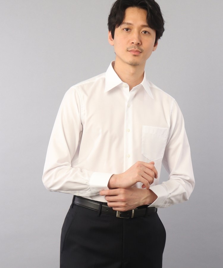 タケオキクチ(TAKEO KIKUCHI)のマイクロドットブロードシャツ ホワイト(001)