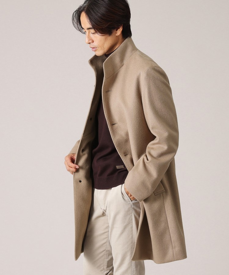 タケオキクチ(TAKEO KIKUCHI)の【ウールカシミヤブレンド】ビーバー調 スタンドカラー コート48