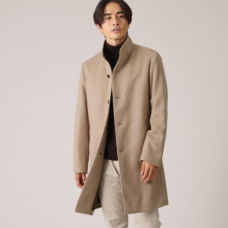 タケオキクチ(TAKEO KIKUCHI)の【ウールカシミヤブレンド】ビーバー調 スタンドカラー コート