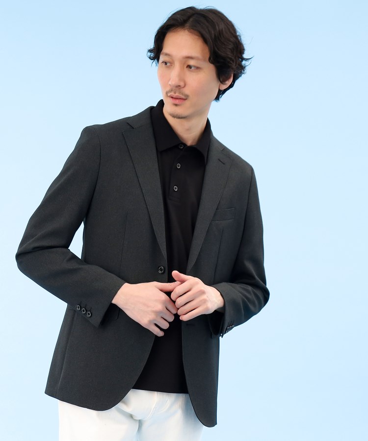 ONOFF/セットアップ対応】メランジ シャークスキン ストレッチ ONOFF/セットアップ対応】メランジ シャークスキン ストレッチ