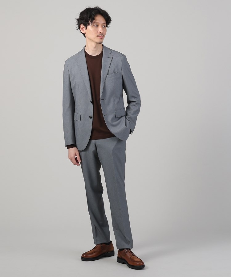 ONOFF/セットアップ対応】メランジ シャークスキン ストレッチ ONOFF/セットアップ対応】メランジ シャークスキン ストレッチ