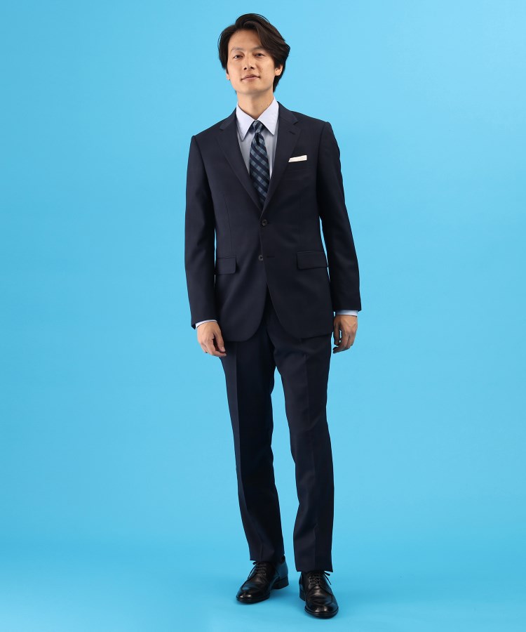 タケオキクチ(TAKEO KIKUCHI)のチェック スーツ ネイビー(093)