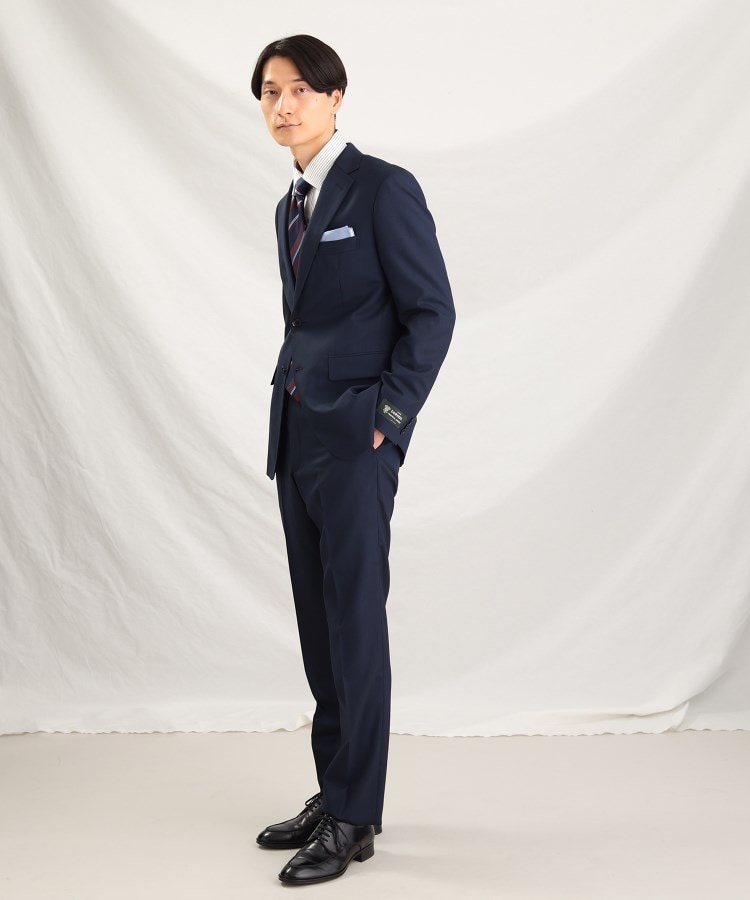 ⭐︎極美品　高級品　タケオキクチ×DORMEUIL　ストライプ　光沢感　2B