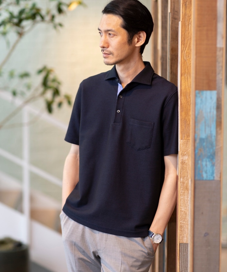 タケオキクチ(TAKEO KIKUCHI)の【抗菌防臭／5サイズ展開】ハニカムメランジ ポロシャツ91