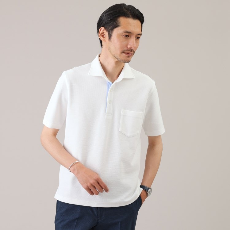 タケオキクチ(TAKEO KIKUCHI)の【抗菌防臭／5サイズ展開】ハニカムメランジ ポロシャツ ポロシャツ