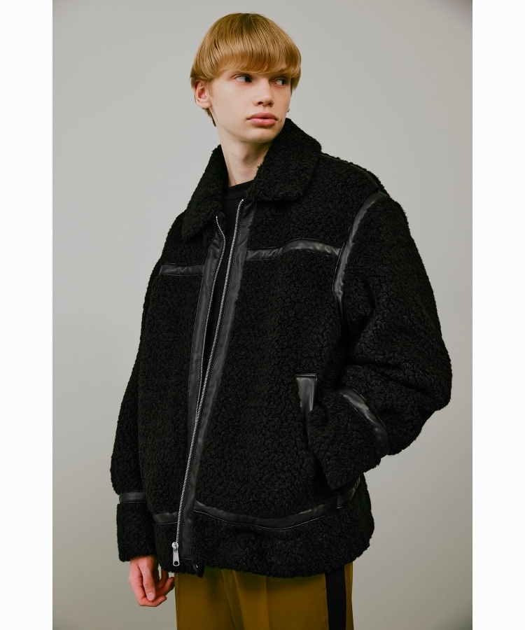 美品◆AcneStudios アクネ ビッグシルエット ツィード ボア ブルゾン