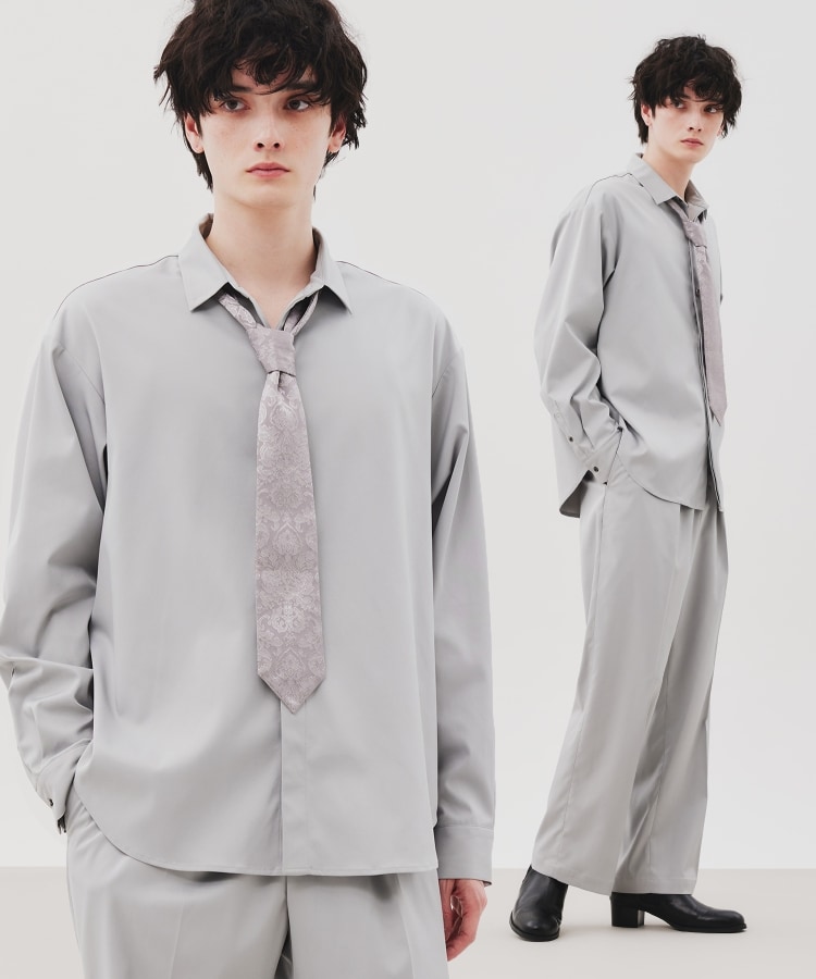 ティーケー タケオ キクチ(tk.TAKEO KIKUCHI)のネクタイ付きシャツセットアップ ライトグレー(011)