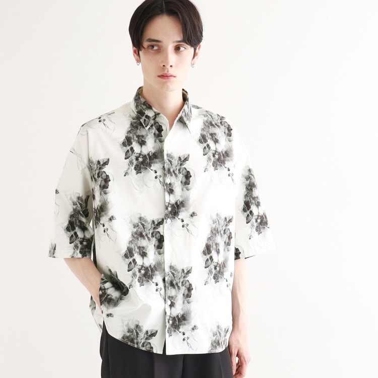 ティーケー タケオ キクチ(tk.TAKEO KIKUCHI)の【WEB限定】無地/花柄アソートドレープ半袖シャツ カジュアルシャツ