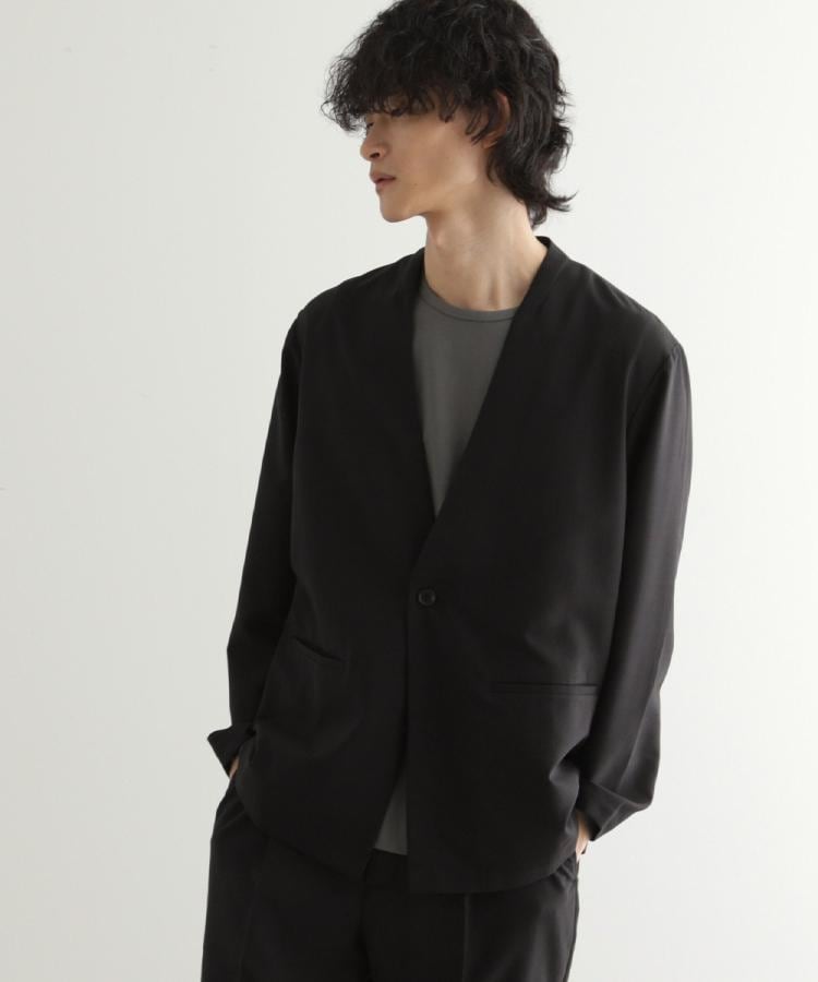 ティーケー タケオ キクチ(tk.TAKEO KIKUCHI)の【WEB限定 マシンウォッシャブル】機能性エアリードライノーカラーセットアップ/ノーカラージャケット&テーパードスラックス76