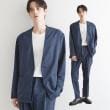 ティーケー タケオ キクチ(tk.TAKEO KIKUCHI)の【WEB限定 マシンウォッシャブル】機能性エアリードライノーカラーセットアップ/ノーカラージャケット&テーパードスラックス ネイビー(094)