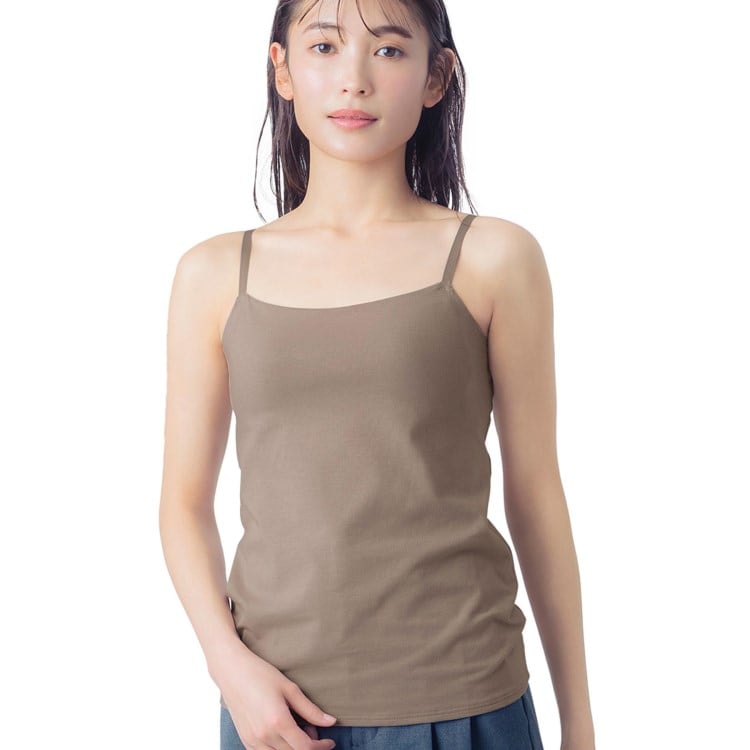 ウイング(Wing)の【シンクロブラトップ 綿混タイプ】 カップ付きキャミソール ET1032 肌着