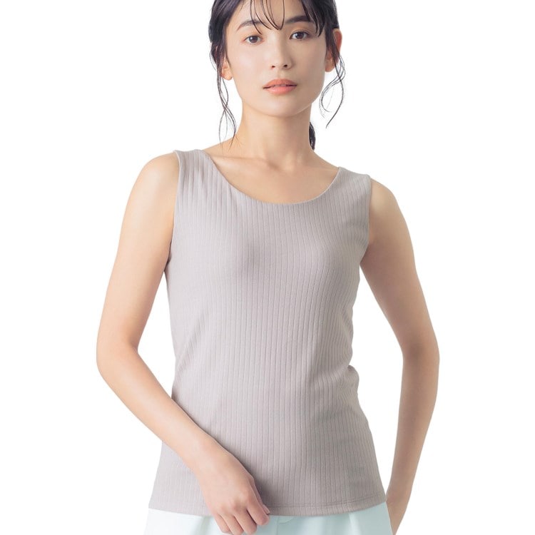 ウイング(Wing)の【シンクロブラトップ リブタイプ】 カップ付きタンクトップ ET1172 肌着