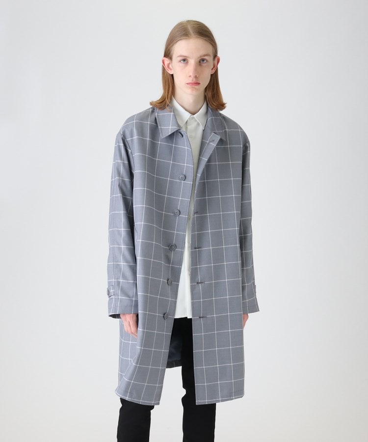 タケオキクチ　ステンカラーコート　PONTETORTO PLAID COAT