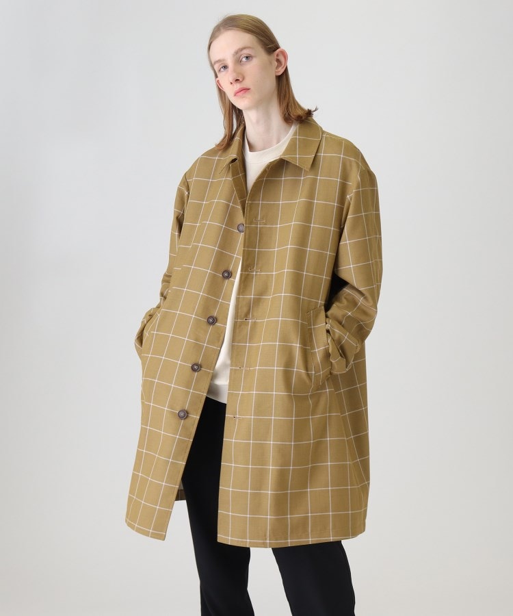 タケオキクチ　ステンカラーコート　PONTETORTO PLAID COAT