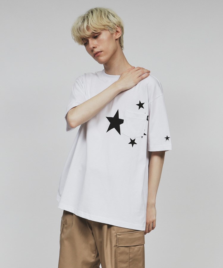 ティーケー タケオ キクチ(tk.TAKEO KIKUCHI)のスタープリント アソートTシャツ ホワイト(001)