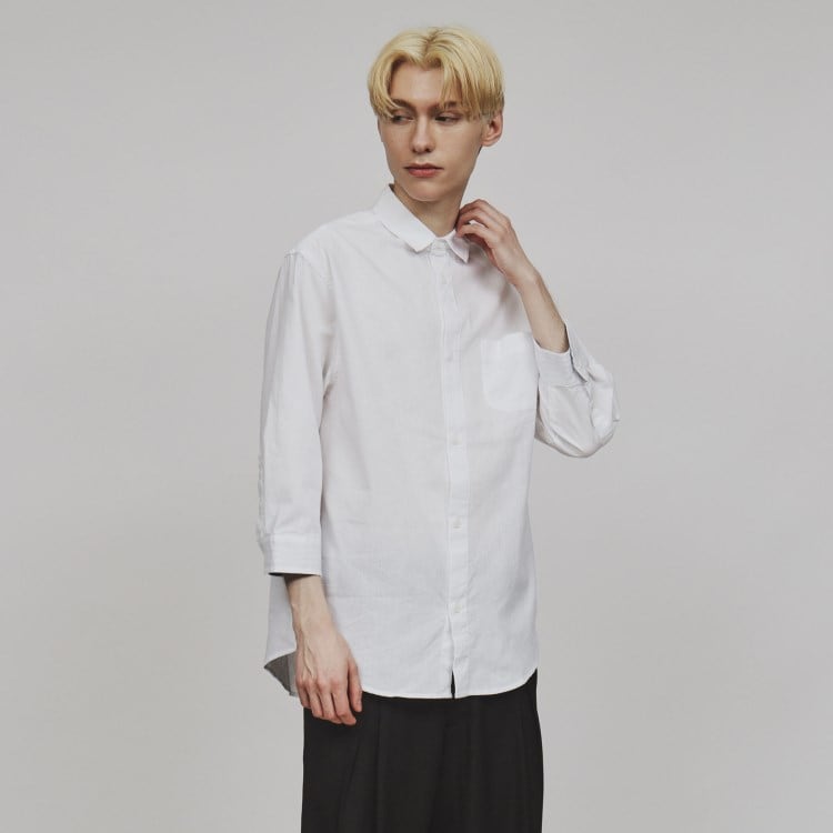 ティーケー タケオ キクチ(tk.TAKEO KIKUCHI)のリネン混7分袖シャツ カジュアルシャツ