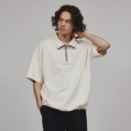 EC限定]バイカラーデザイン ハーフジップ 半袖パーカ｜Psycho