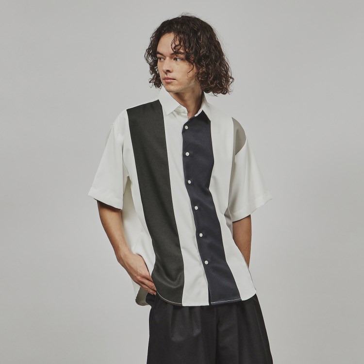 ティーケー タケオ キクチ(tk.TAKEO KIKUCHI)のストライプスイッチ半袖シャツ カジュアルシャツ