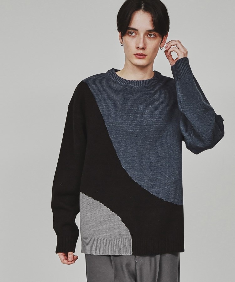 切替インターシャニット(ニット/セーター) | THE SHOP TK(Men 切替インターシャニット(ニット/セーター) | THE SHOP TK(Men