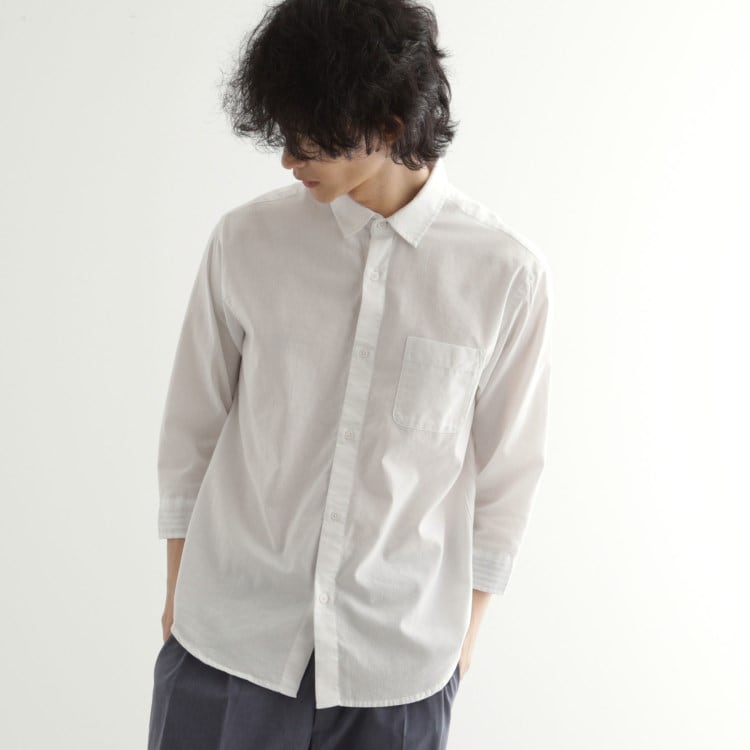ティーケー タケオ キクチ(tk.TAKEO KIKUCHI)の綿麻混七分袖シャツ【父の日ギフトにオススメ】 カジュアルシャツ