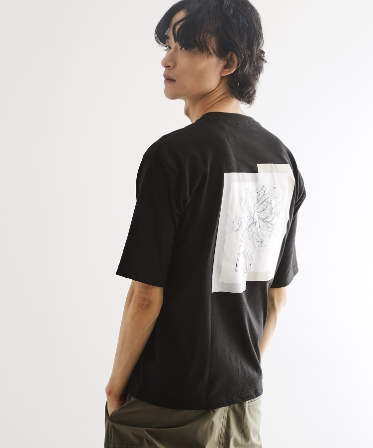 ティーケー タケオ キクチ(tk.TAKEO KIKUCHI)のフレイムシフトフラワーカットソー ブラック(019)
