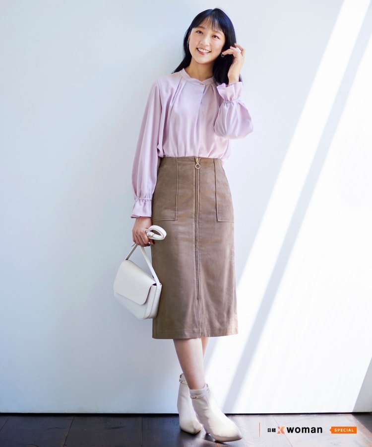 ◇フェイクスウェードジップタイトスカート【WEB限定サイズ ◇フェイクスウェードジップタイトスカート【WEB限定サイズ