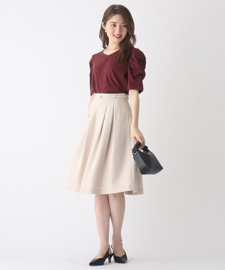 ◇シャンブレーストレッチ タックフレアスカート【WEB限定サイズ ◇シャンブレーストレッチ タックフレアスカート【WEB限定サイズ