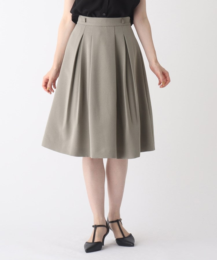 ◇シャンブレーストレッチ タックフレアスカート【WEB限定サイズ ◇シャンブレーストレッチ タックフレアスカート【WEB限定サイズ