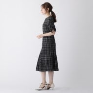 ◇ドローストリングスリーブ ツイードワンピース【WEB限定サイズ ◇ドローストリングスリーブ ツイードワンピース【WEB限定サイズ