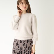 eimy istoire フェザーヤーンパフスリーブニットプルオーバー